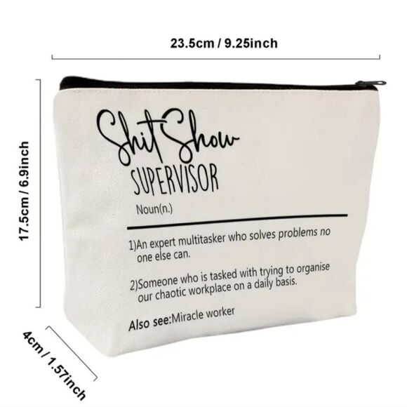 Shit show supervisor cosmetic case travel bag utility purse miracle worker - Picture 2 of 6